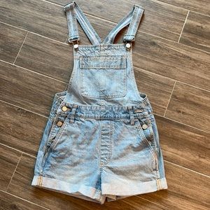 Jean shorts overalls